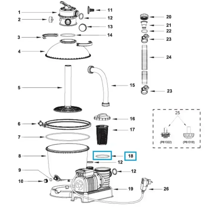 Náhradní těsnění pod víko předfiltru Bestway P6563