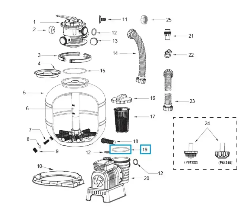 Náhradní těsnění pod víko předfiltru Bestway P6563