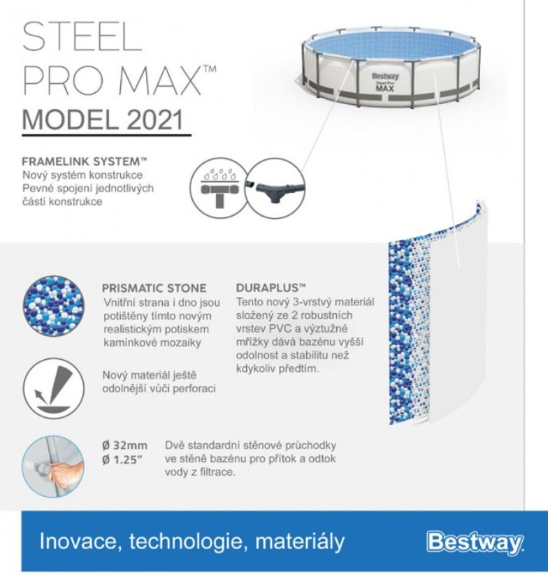 Bestway Bazén Steel Pro Max 3,66 x 1,22 m samostatný
