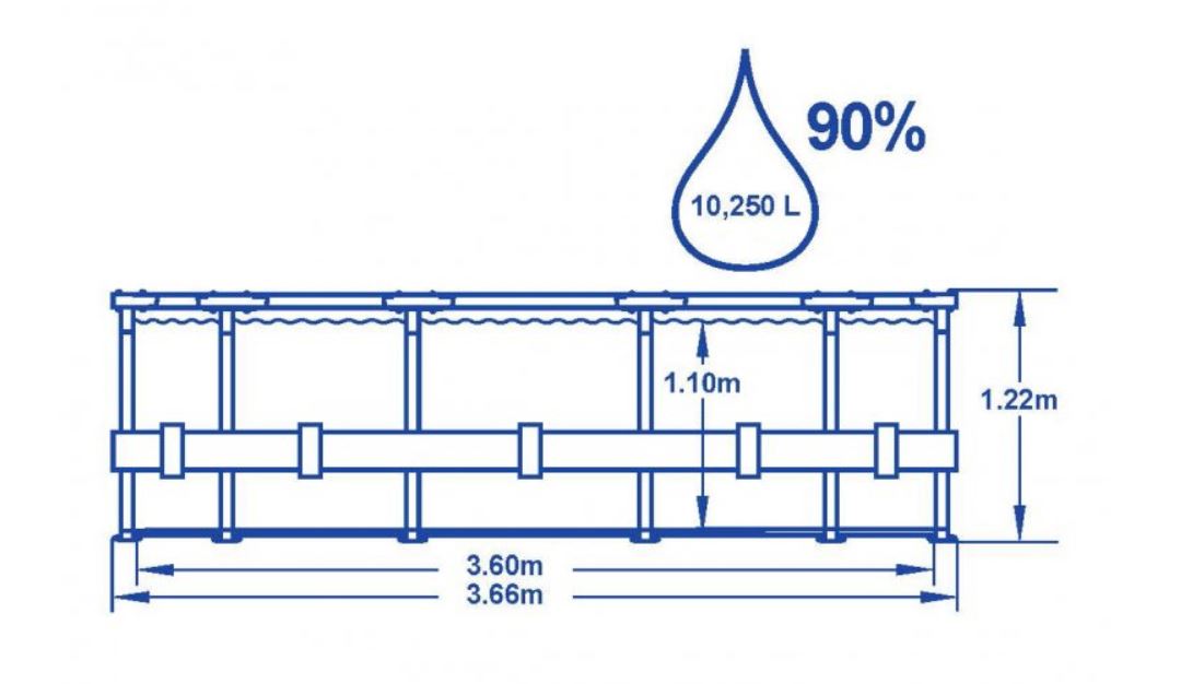 Bestway Bazén Steel Pro Max 3,66 x 1,22 m samostatný