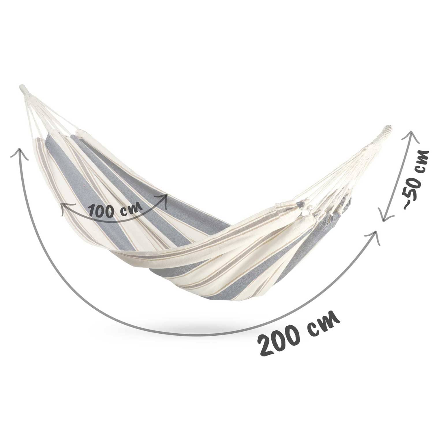 Houpací síť SINGLE modro-bílá 200x100 cm