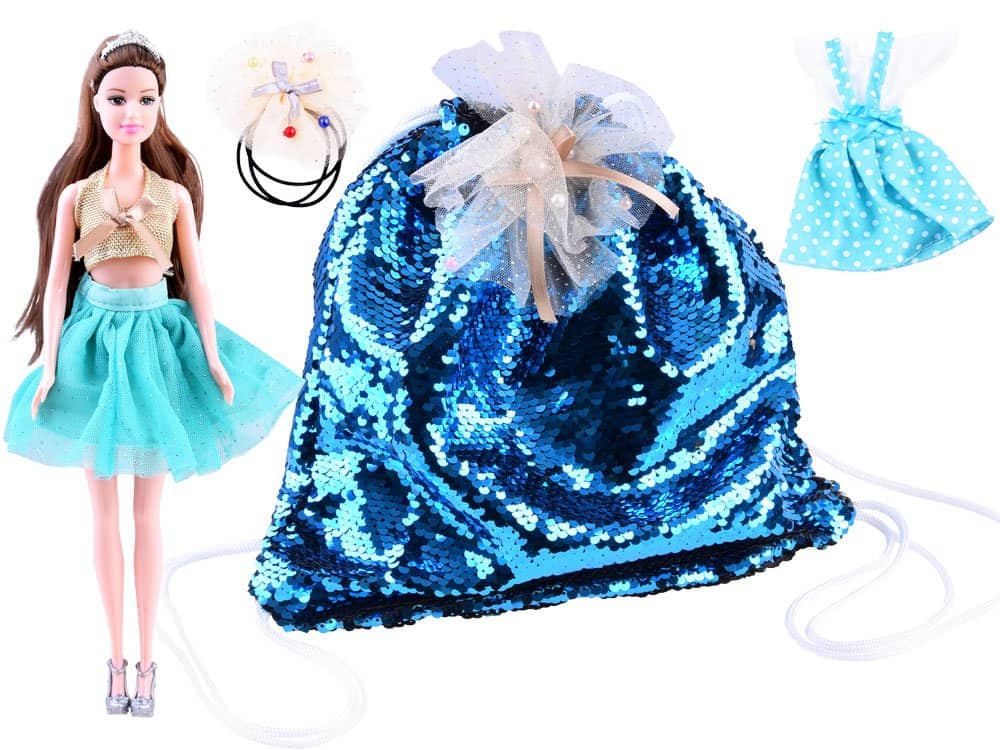 Panenka Emily s doplňky a batůžek modrý