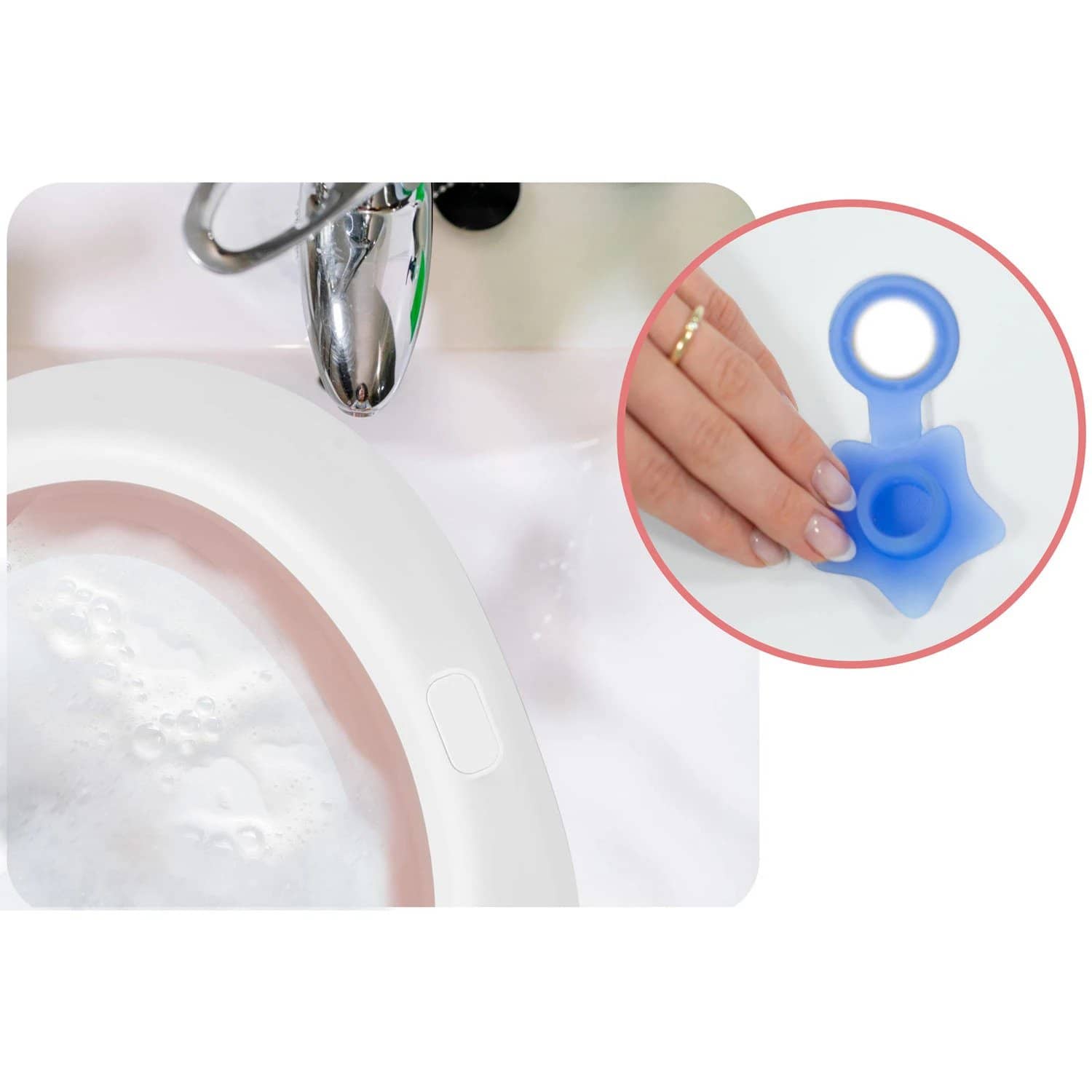 Skládací vanička Ricokids pro miminka bílo-růžová