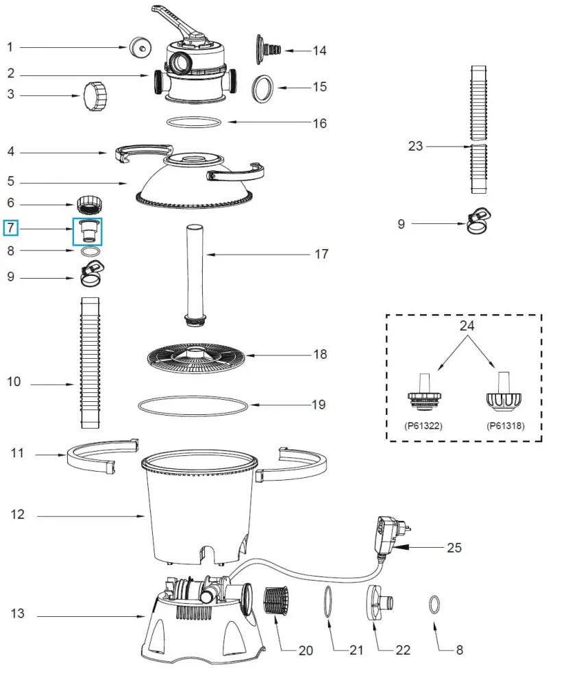Náhradní adaptér hadice pro filtrace Bestway