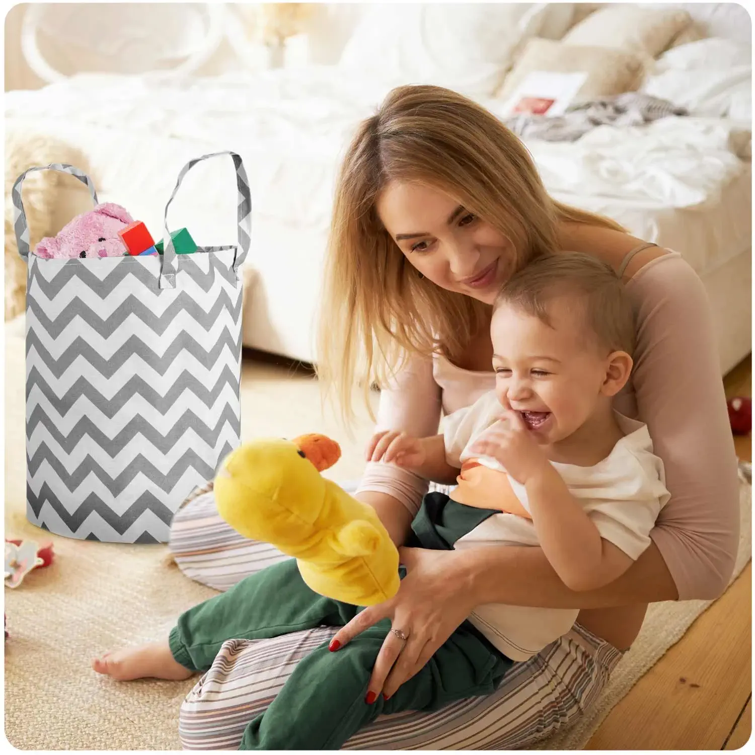 Velký koš na hračky CIKCAK šedý Nukido