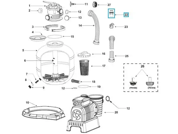 Náhradní sdaptér na bazénovou hadici 38 mm
