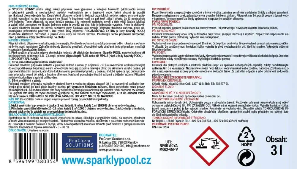 Sparkly POOL Projasňovač EXTRA 3l