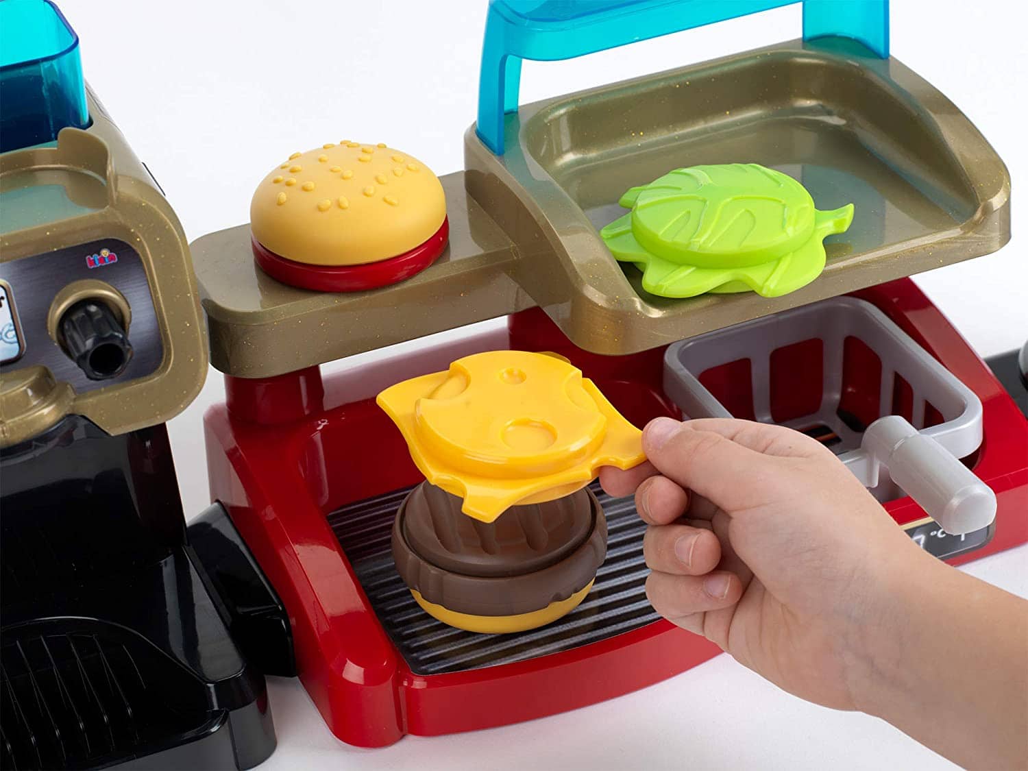 Burger shop s pokladnou a limonádovým automatem