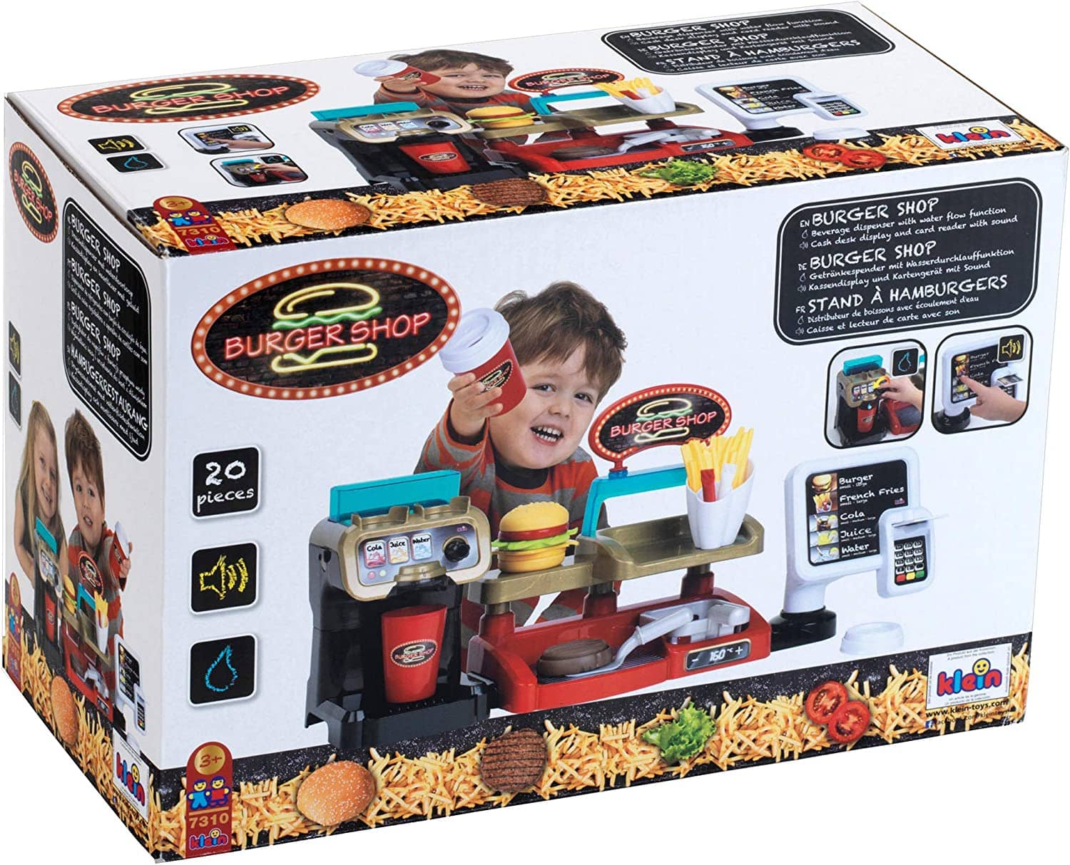 Burger shop s pokladnou a limonádovým automatem