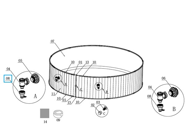 Adaptér s objímkou a maticí pro pískové filtrace Bestway