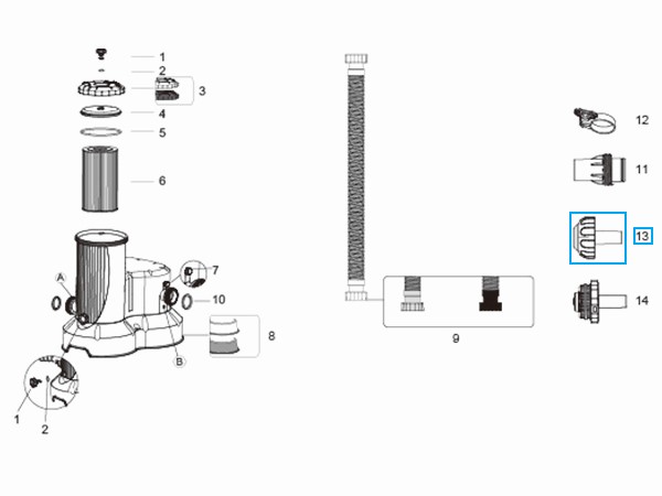 Bazénový košíček vstupní do stěny bazénu Bestway