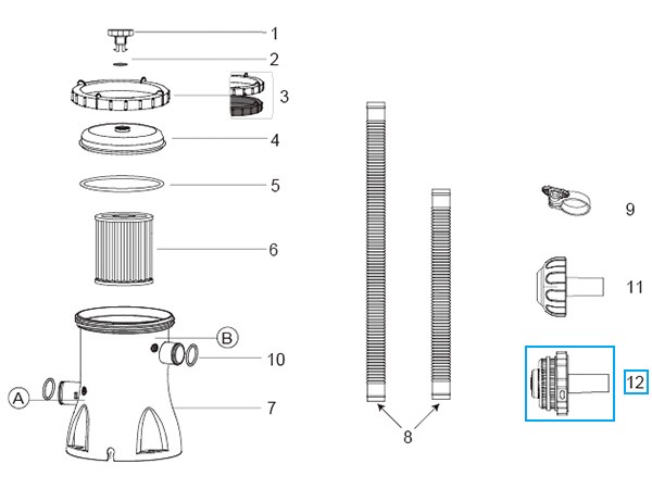 Bazénový košíček výstupní do stěny bazénu Bestway
