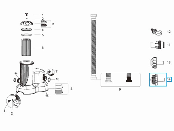 Bazénový košíček výstupní do stěny bazénu Bestway