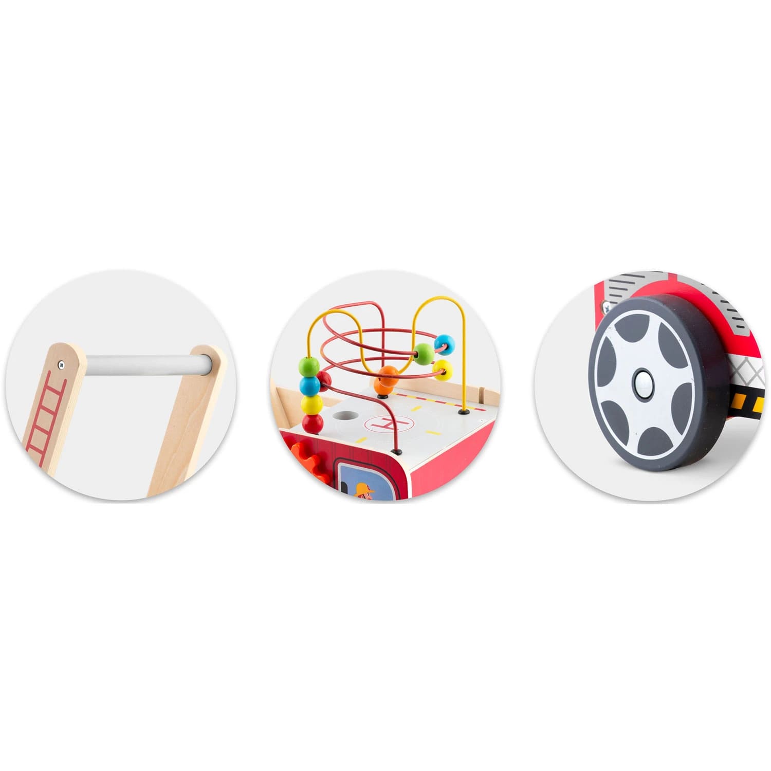 Dřevěné edukační chodítko s kostkami FIREMAN