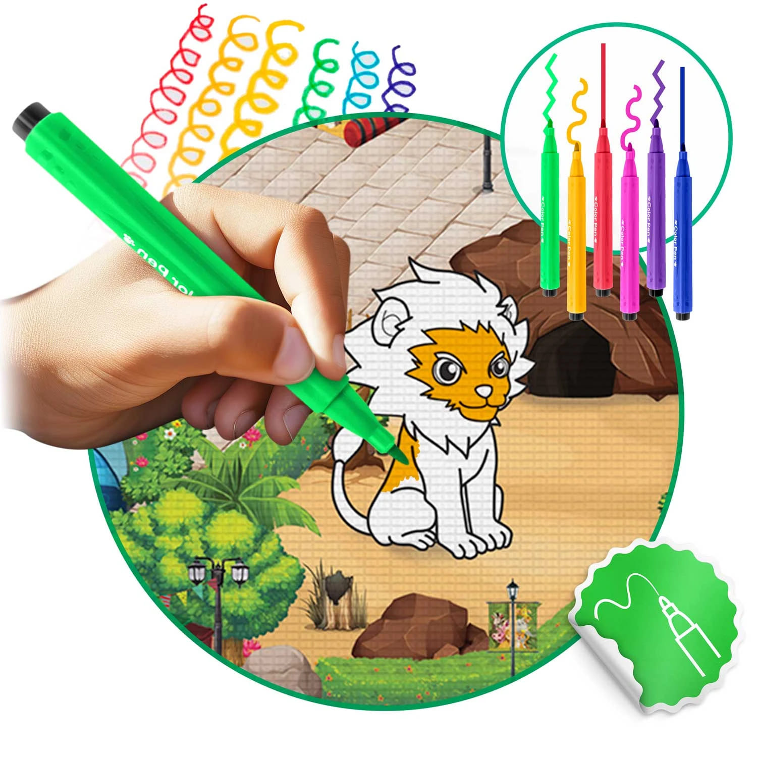 Ricokids Válcovaná pěnová podložka na vybarvování ZOO