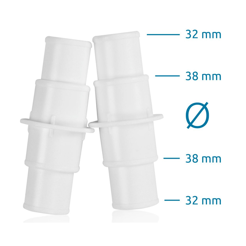 Spojka redukce bazénové hadice  pro průměr 32 mm a 38 mm bílá