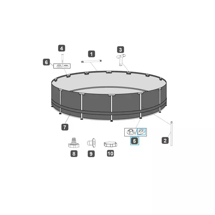 Náhradní nožička pro bazén Steel Pro MAX, šedá