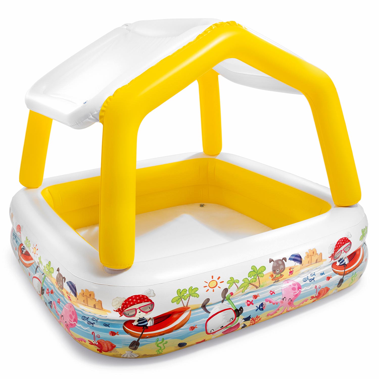 INTEX 57470 Oceán se stříškou žlutý 157x157x122 cm