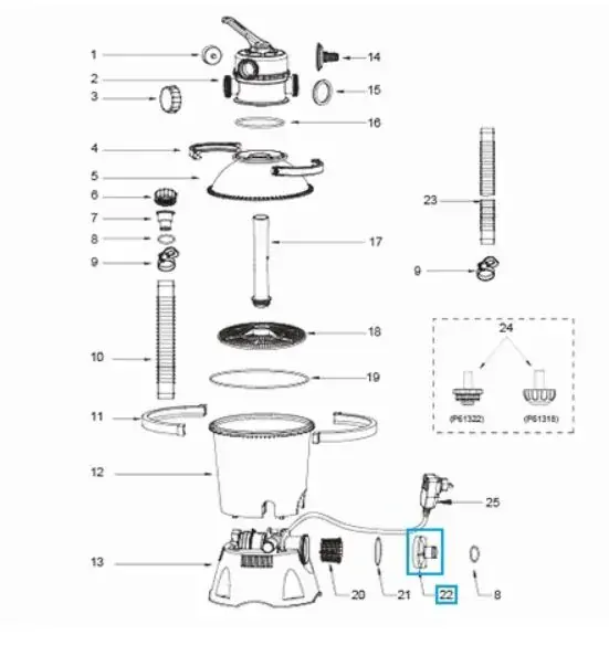 Náhradní kryt filtru pro filtraci Bestway 2006 a 3028 l/h