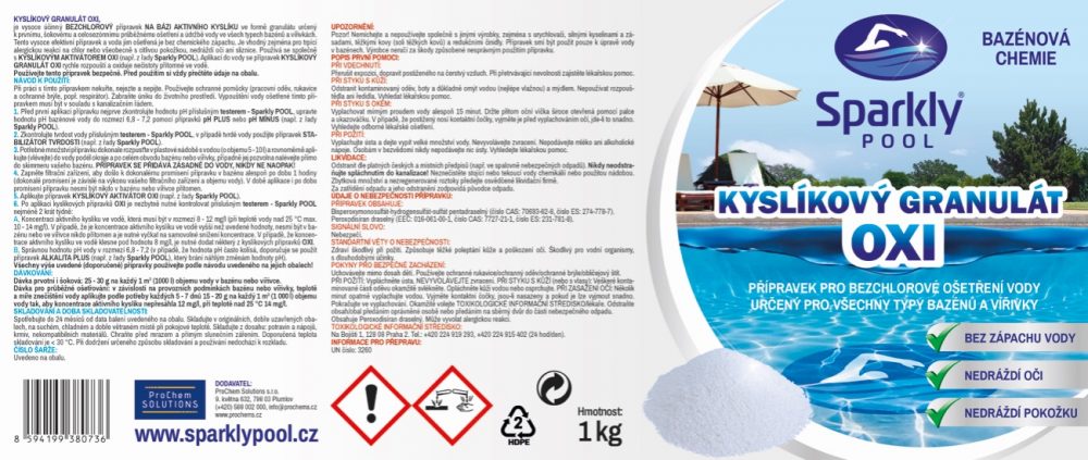 Sparkly POOL Kyslíkový granulát oxi 1 kg