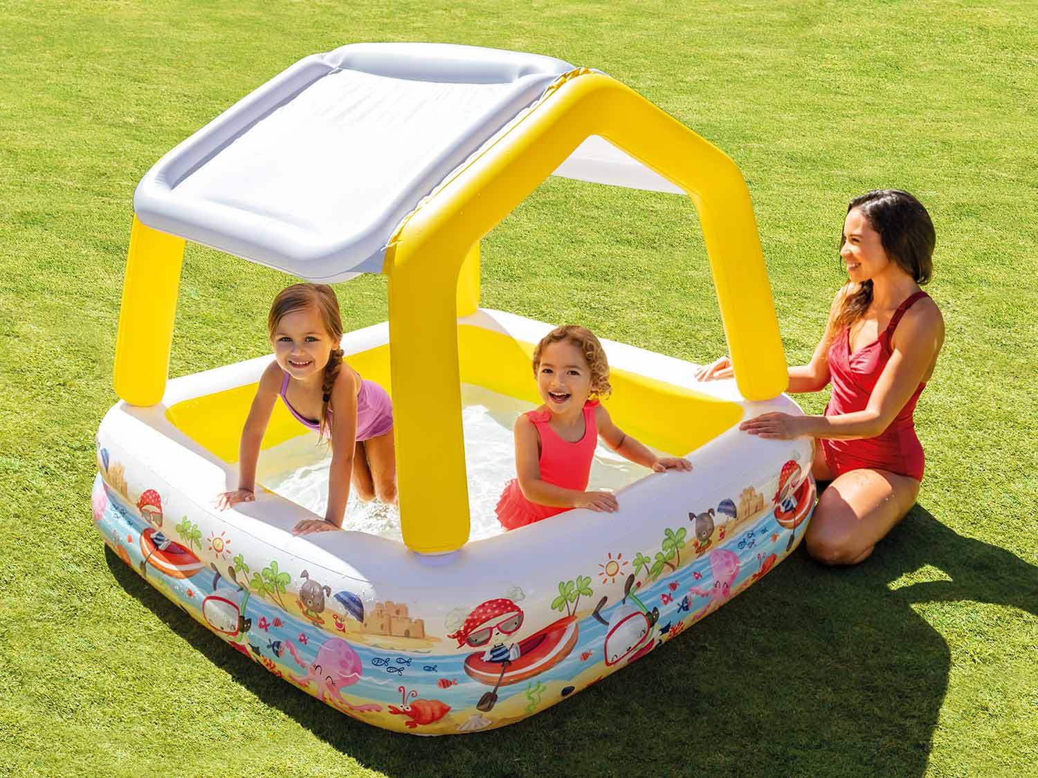 INTEX 57470 Oceán se stříškou žlutý 157x157x122 cm