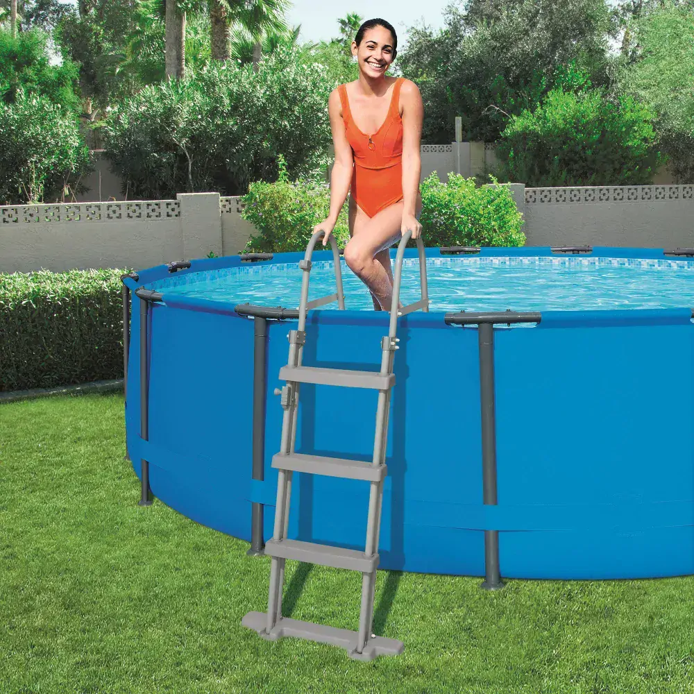 Bestway 58330 Schůdky do bazénu s výškou 107 cm šedé