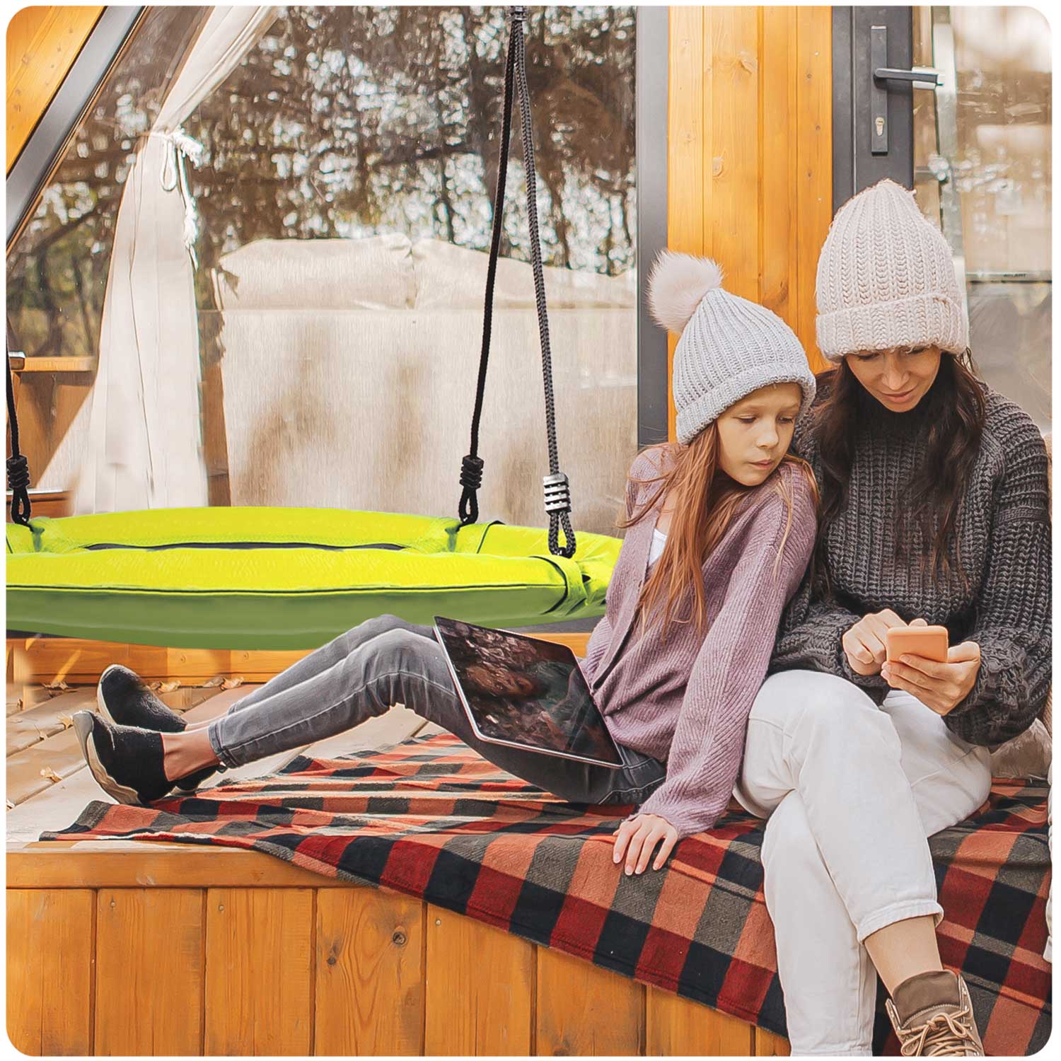 Neo-Sport Zahradní houpačka NS-103 95cm žlutá