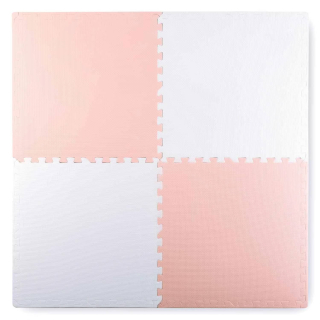 Velké pěnové puzzle 120 x 120 cm broskvově-bílé
